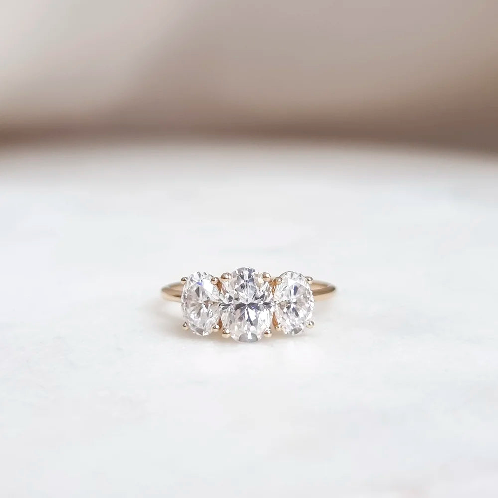 18K Josiah Trilogy Moissanite Ring