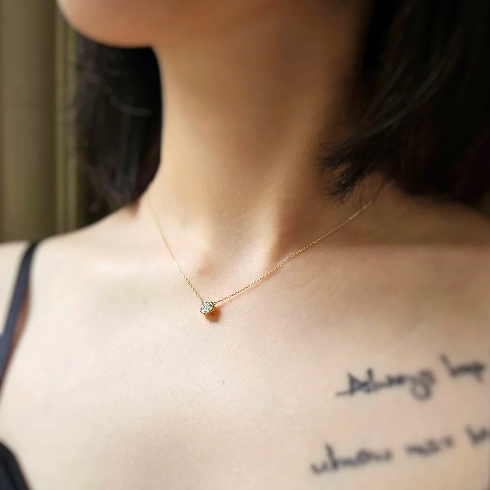 18K Classic Round Lab-grown Diamond Necklace