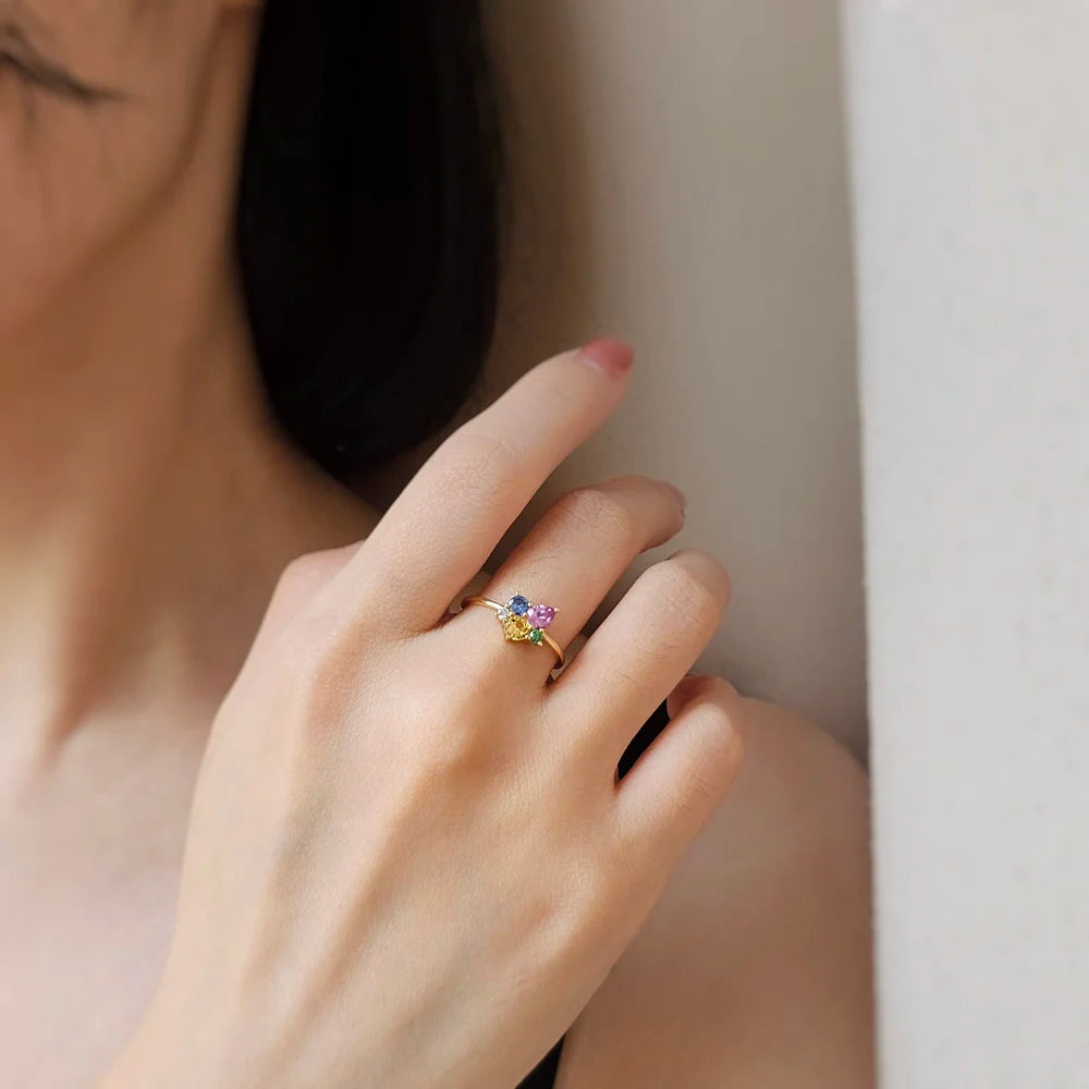 14K Mila Multi-colour Gemstone Ring