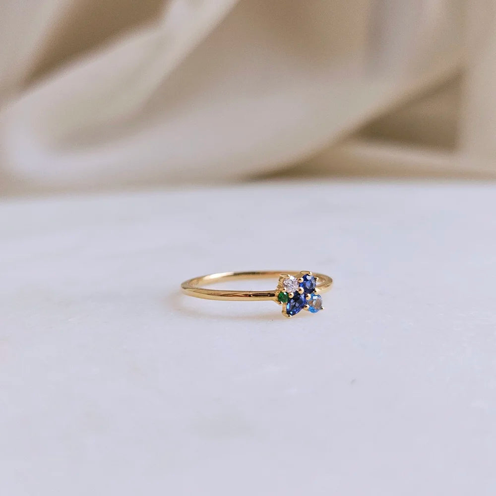 14K Mila Multi-colour Gemstone Ring