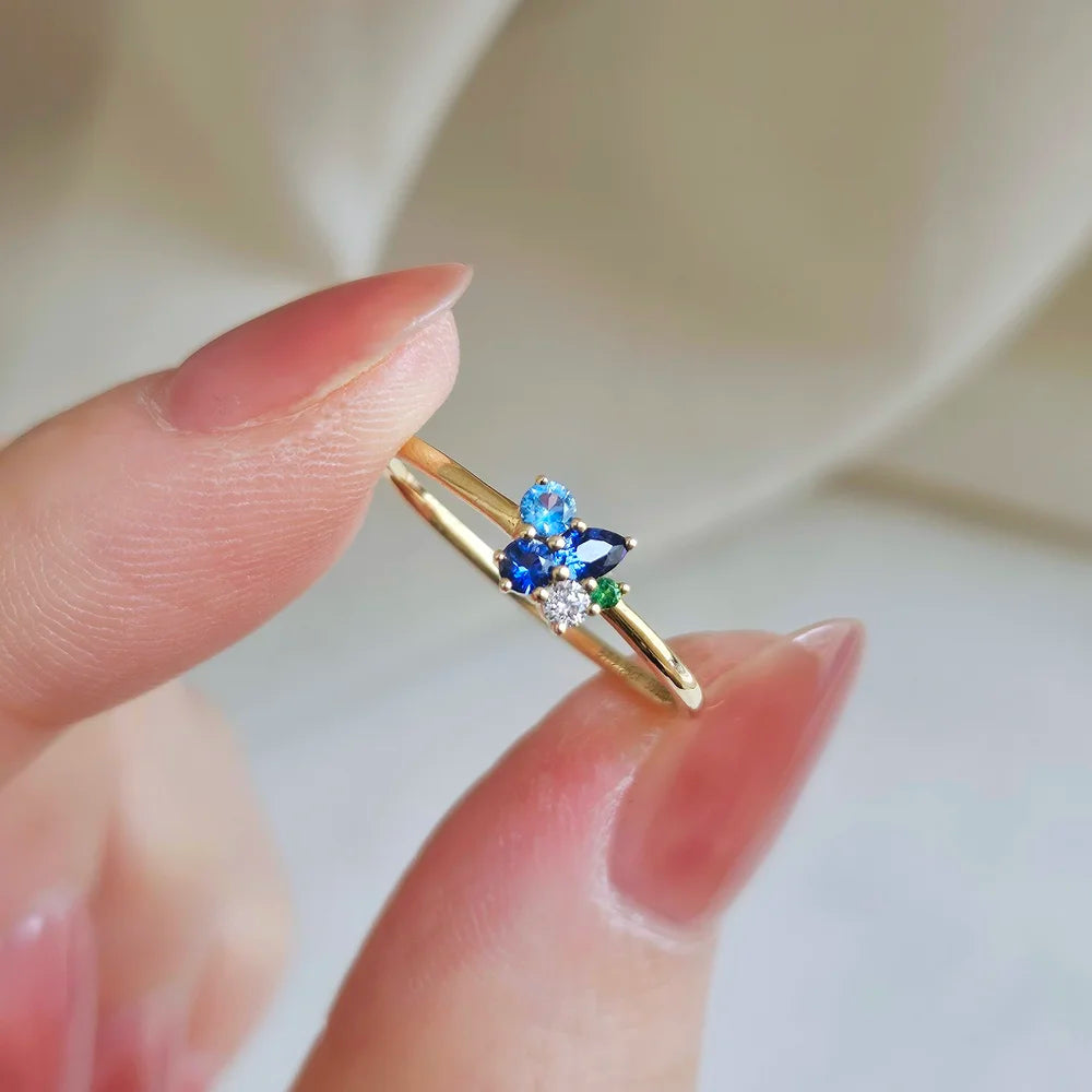 14K Mila Multi-colour Gemstone Ring