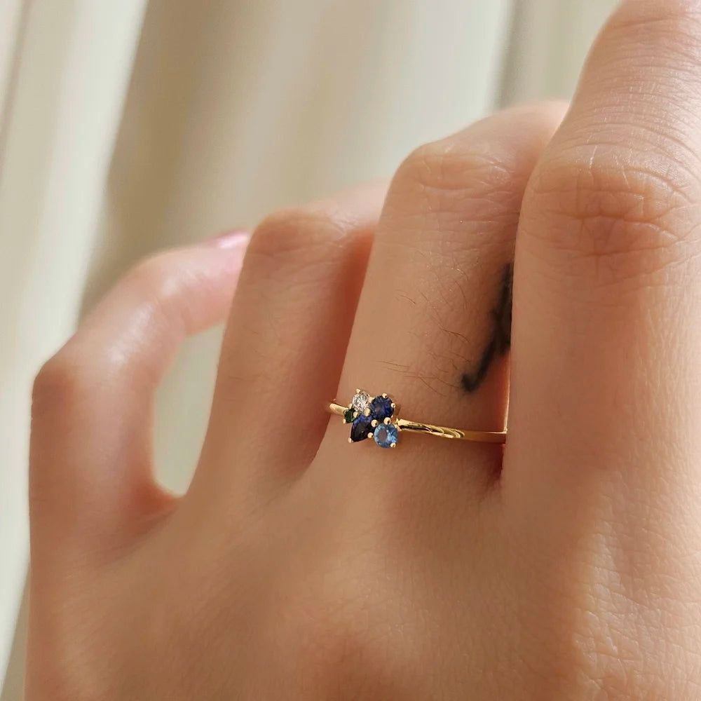 14K Mila Multi-colour Gemstone Ring