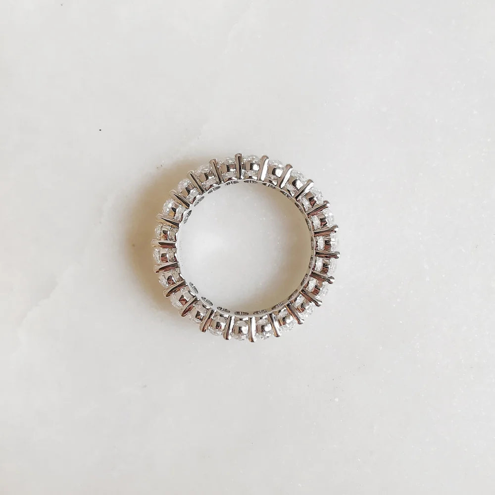 18K Oval Moissanite Eternity Ring