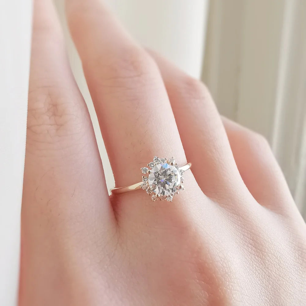 14K "The Dahlia" Moissanite Ring