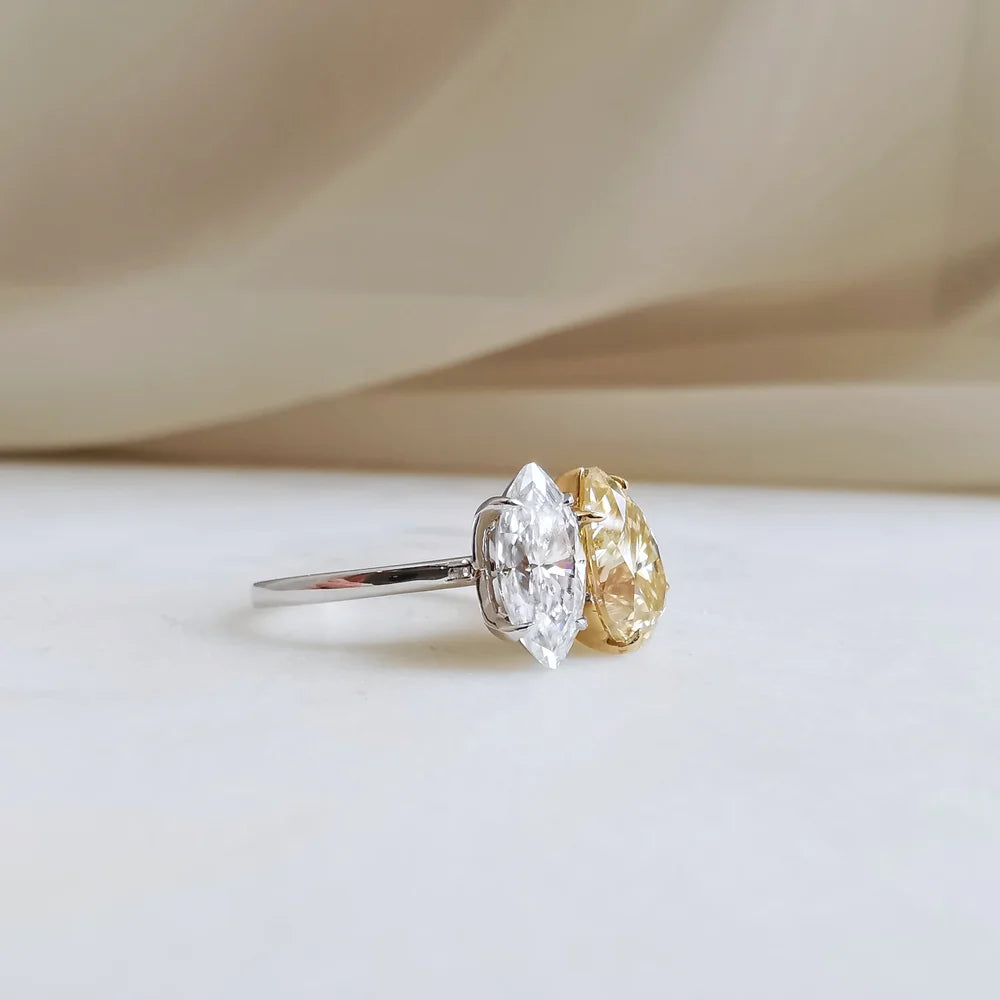18K “You & Me” Moissanite Ring