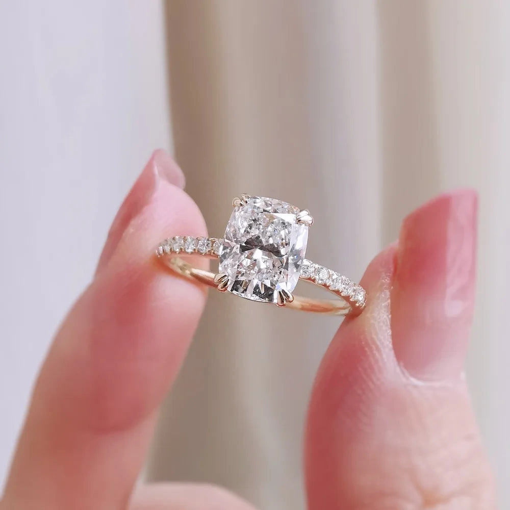 14K Gianna Cushion Lab-grown Diamond Ring