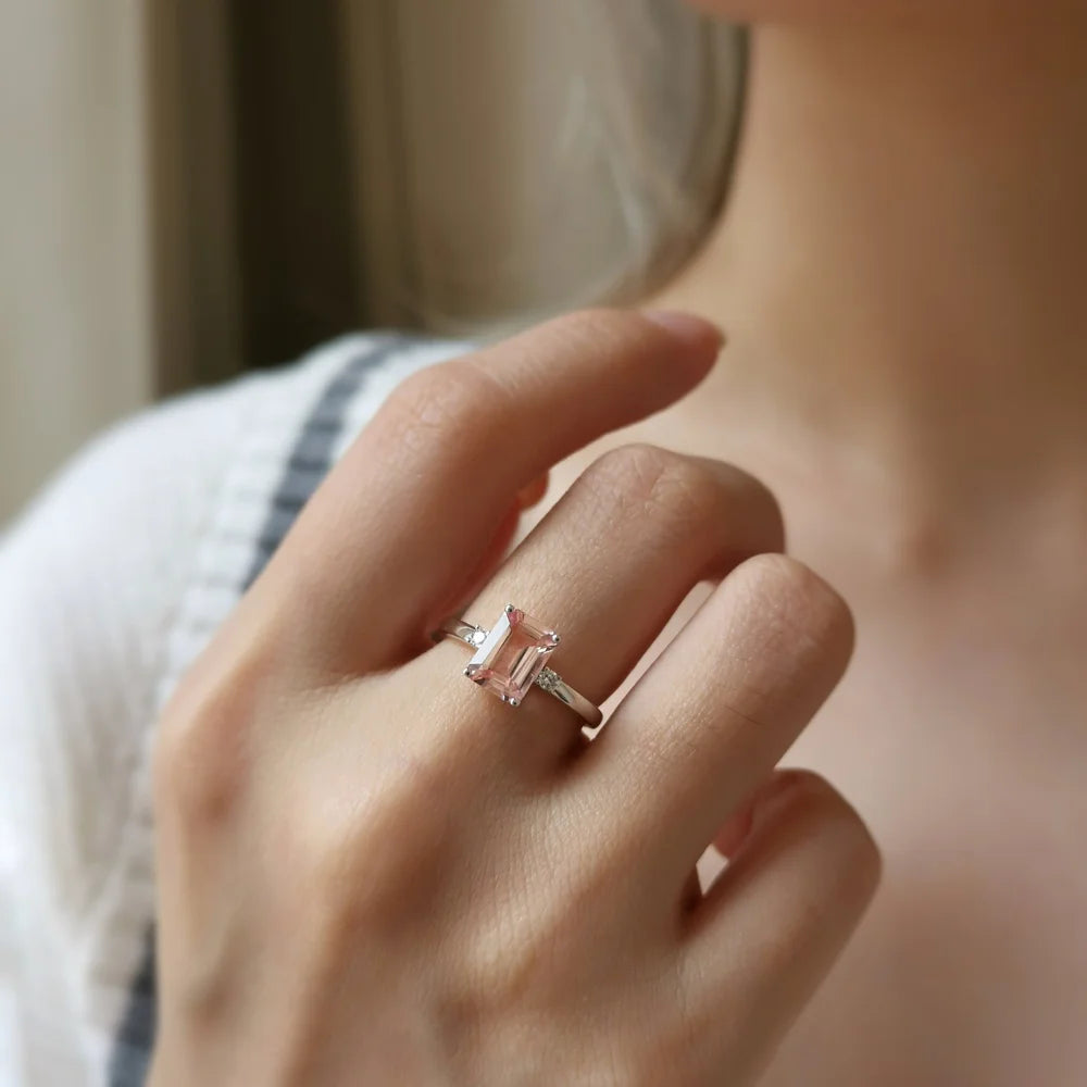 18K Catalina Morganite Ring