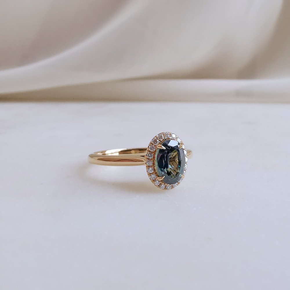 18K Emilia Green Sapphire Ring