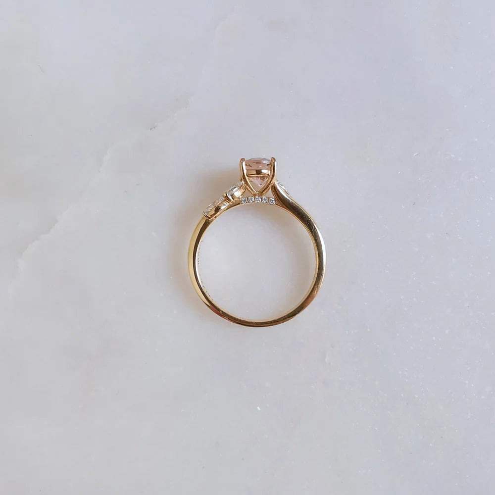 18K Avery Morganite and Diamond Ring