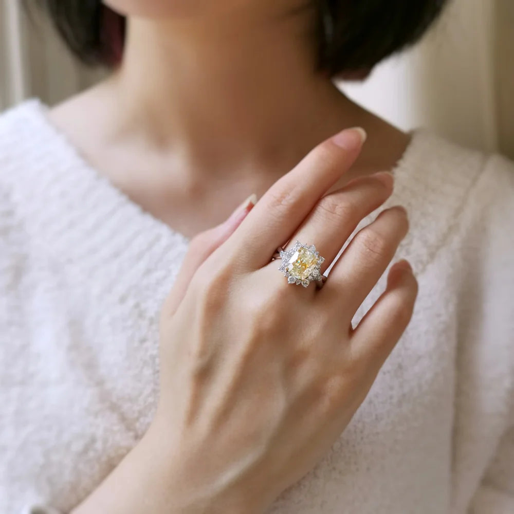 Maya Yellow Moissanite Ring