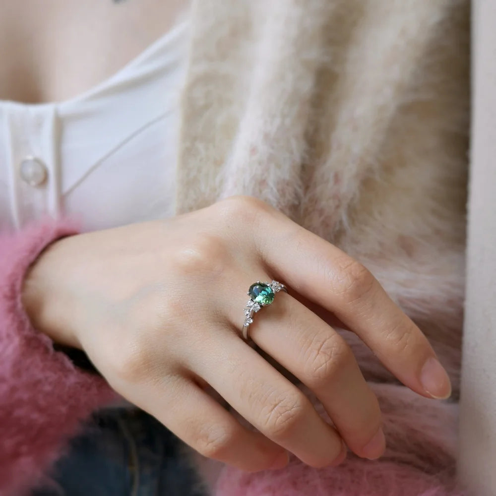 The Gardenia Green Sapphire Ring