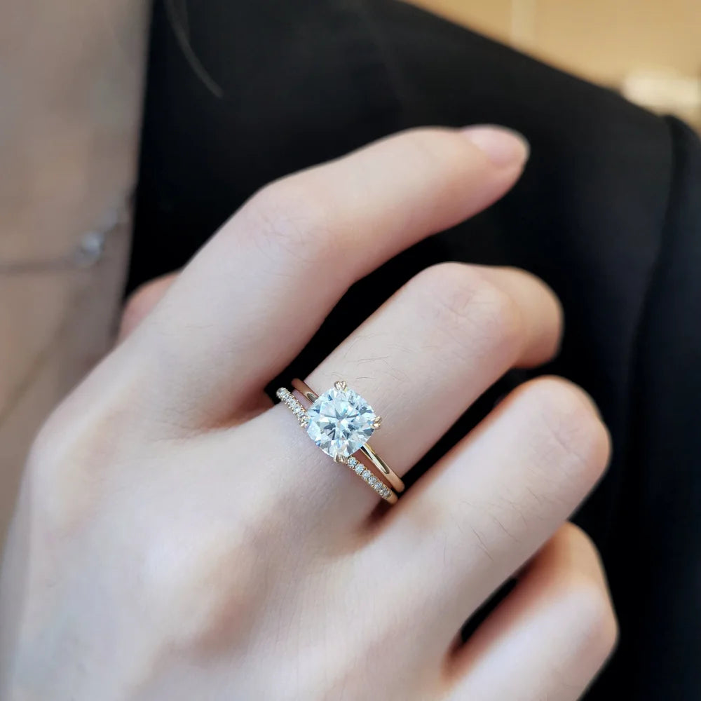 14K "The Pyramid" Moissanite Ring