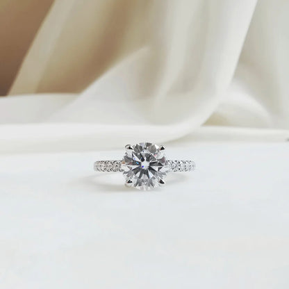 18K Angel’s Cradle Solitaire Moissanite Ring
