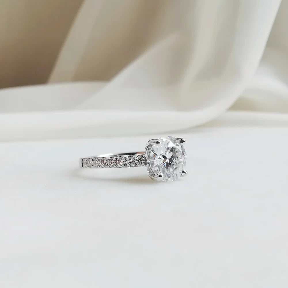 18K Angel’s Cradle Solitaire Moissanite Ring