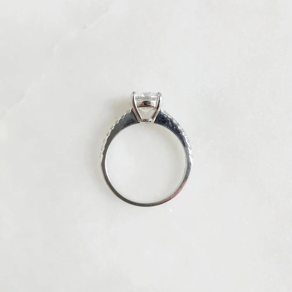 18K Angel’s Cradle Solitaire Moissanite Ring