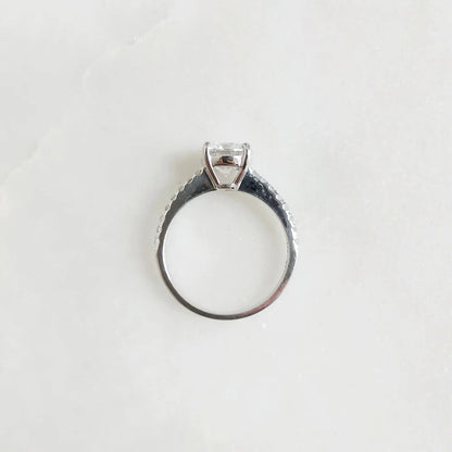 18K Angel’s Cradle Solitaire Moissanite Ring