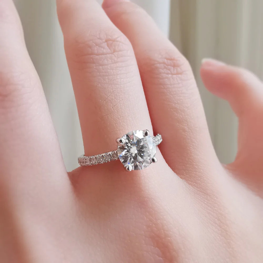18K Angel’s Cradle Solitaire Moissanite Ring