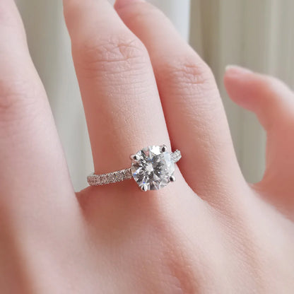18K Angel’s Cradle Solitaire Moissanite Ring