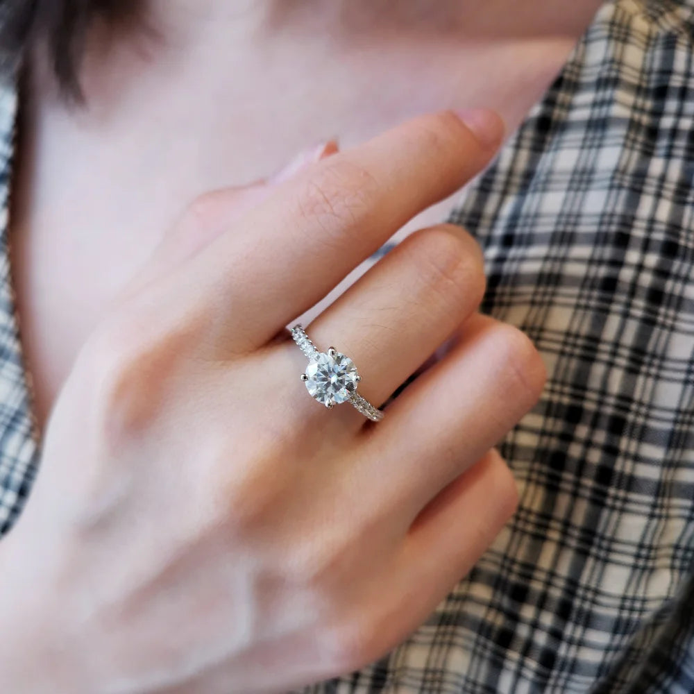 18K Angel’s Cradle Solitaire Moissanite Ring