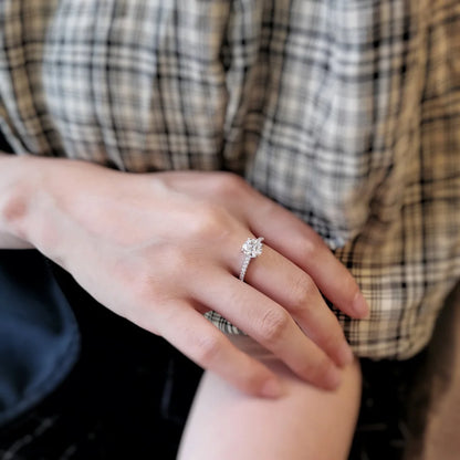 18K Angel’s Cradle Solitaire Moissanite Ring