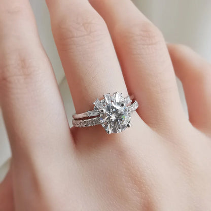 18K Angel’s Cradle Solitaire Moissanite Ring