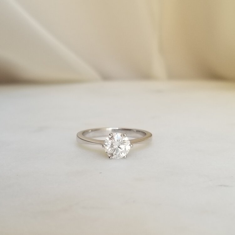 SNOWFALL Round Solitaire Diamond Engagement Ring