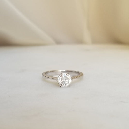 SNOWFALL Round Solitaire Diamond Engagement Ring