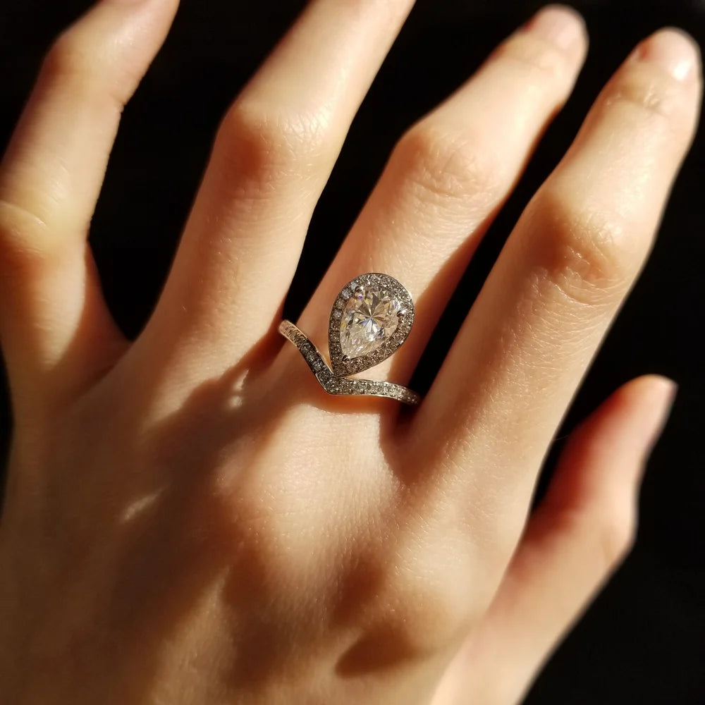 18K Regalia Pear Moissanite Ring