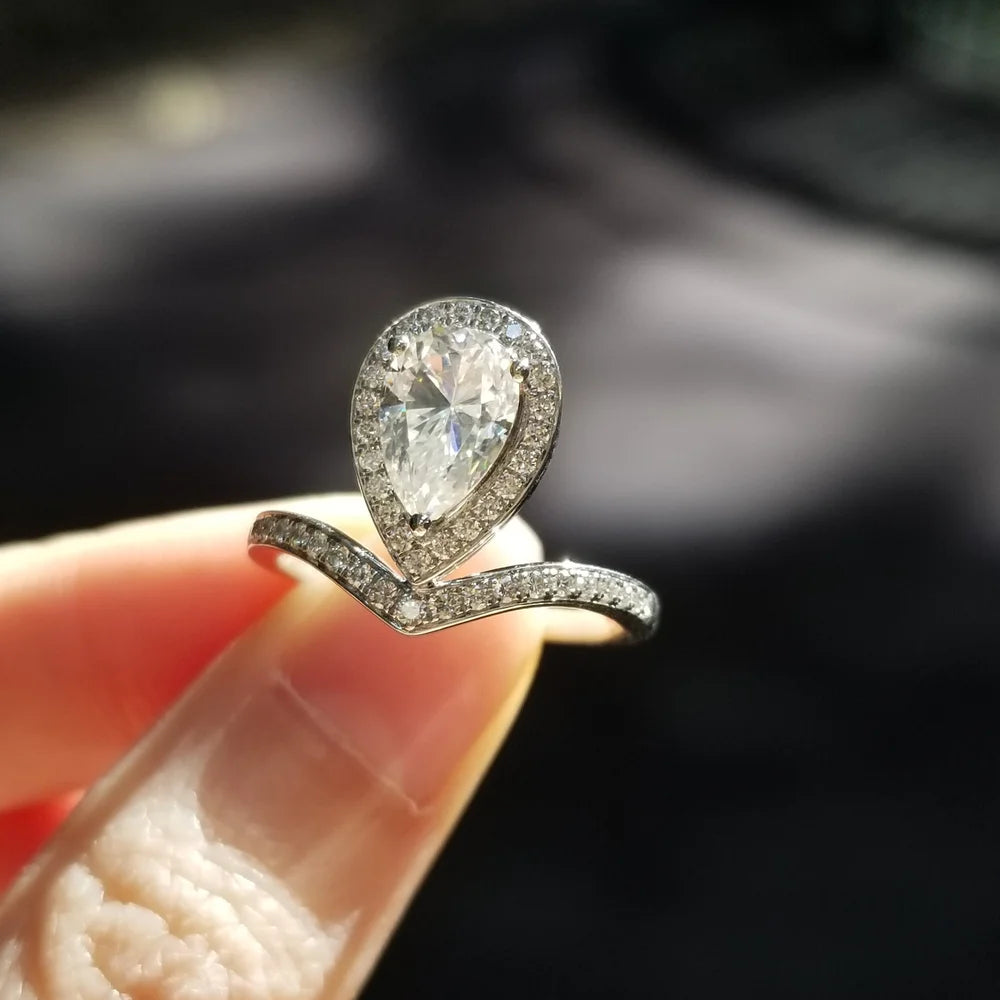 18K Regalia Pear Moissanite Ring