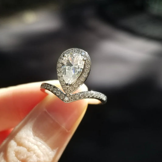 18K Regalia Pear Moissanite Ring