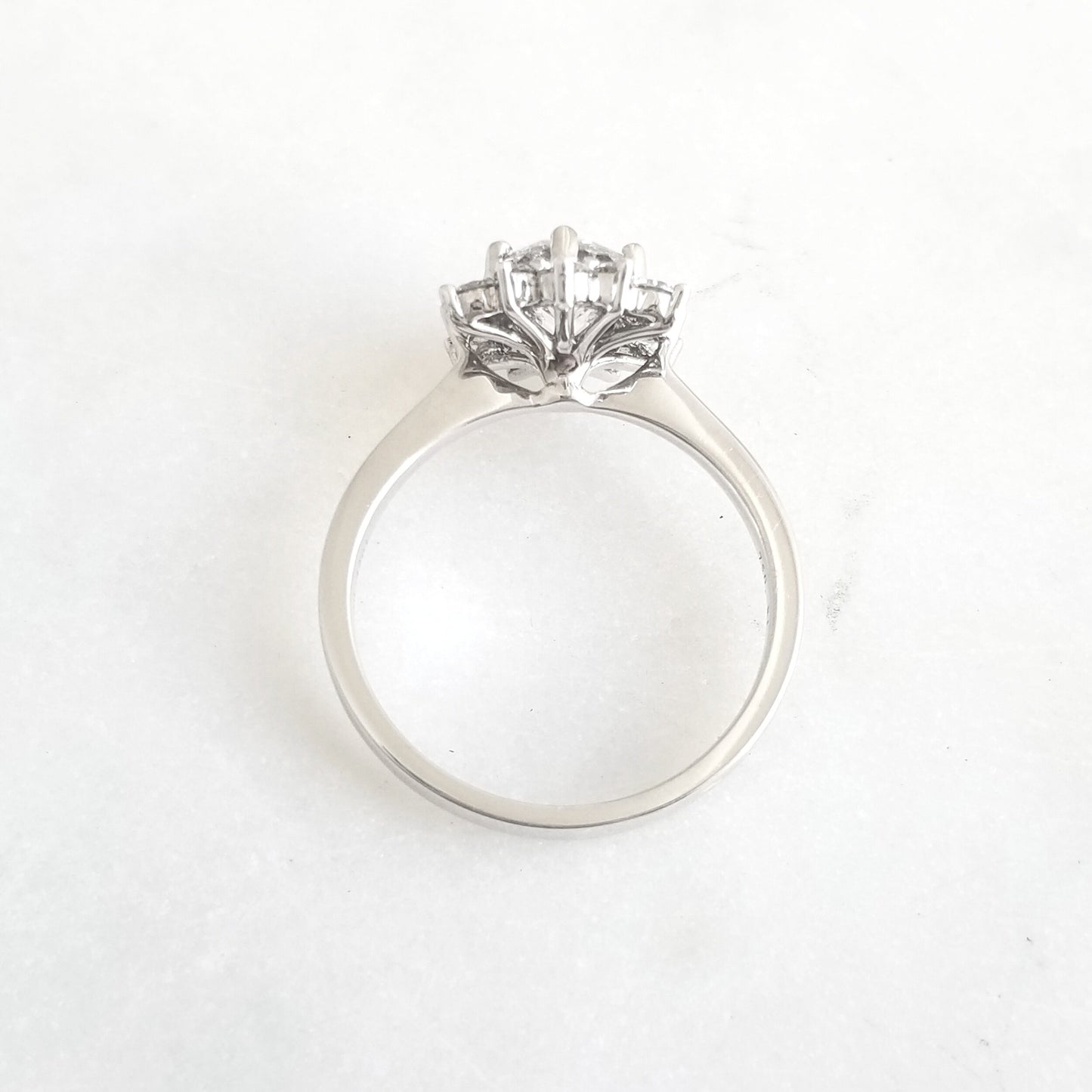 18K Snowflake 1.01ct Round Diamond Solitaire Ring