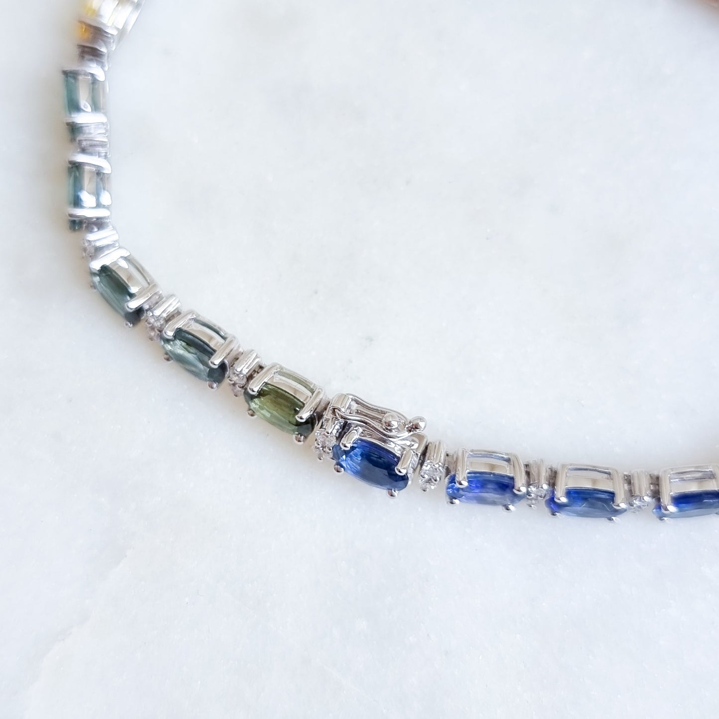 18K Multi Sapphire and Diamond Bracelet - (Custom Made ONLY - 4 to 6 Weeks)