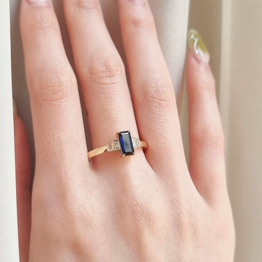 Art Deco Sapphire Ring (Slimer Version)