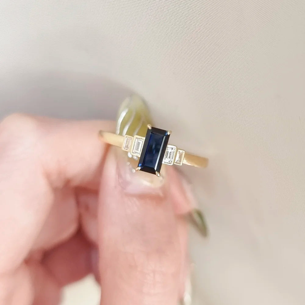 Art Deco Sapphire Ring (Slimer Version)