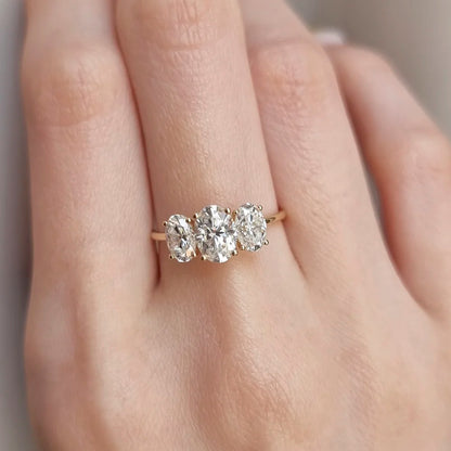 18K Josiah Trilogy Moissanite Ring