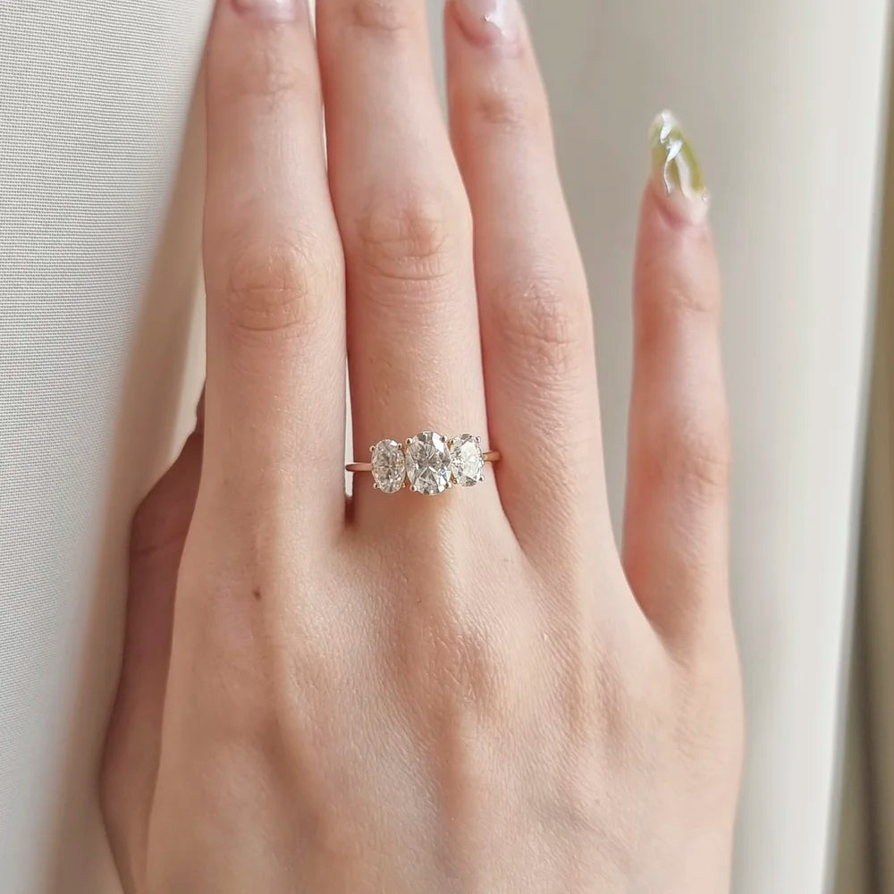 18K Josiah Trilogy Moissanite Ring