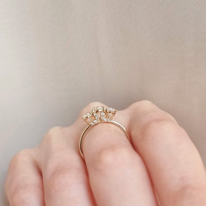 18K Josiah Trilogy Moissanite Ring