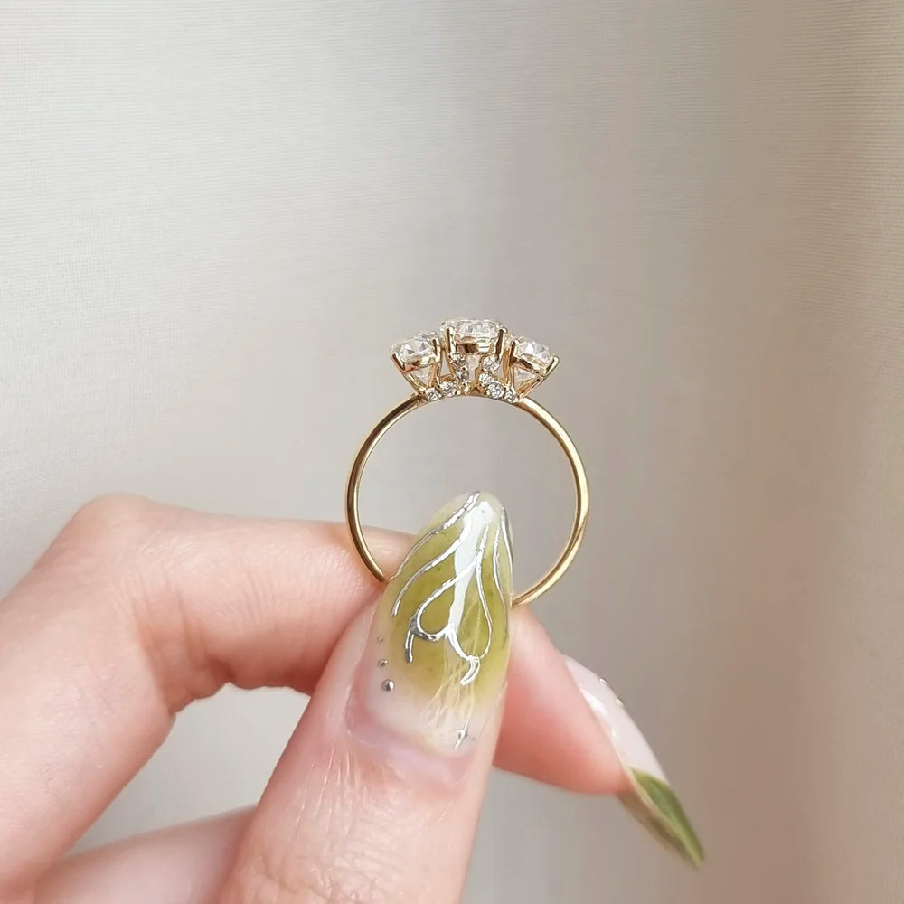 18K Josiah Trilogy Moissanite Ring