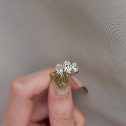 18K Josiah Trilogy Moissanite Ring