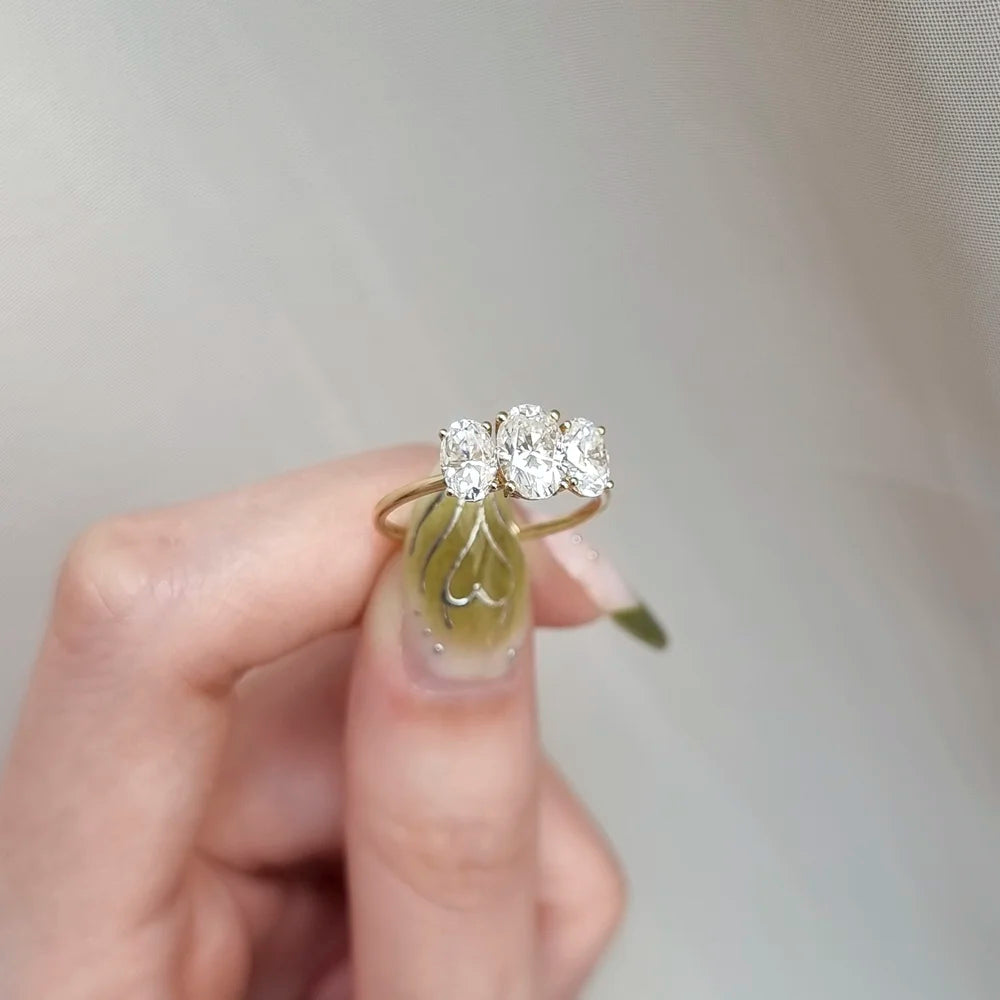 18K Josiah Trilogy Moissanite Ring