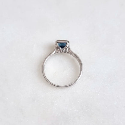 18K Elijah Teal Sapphire Ring