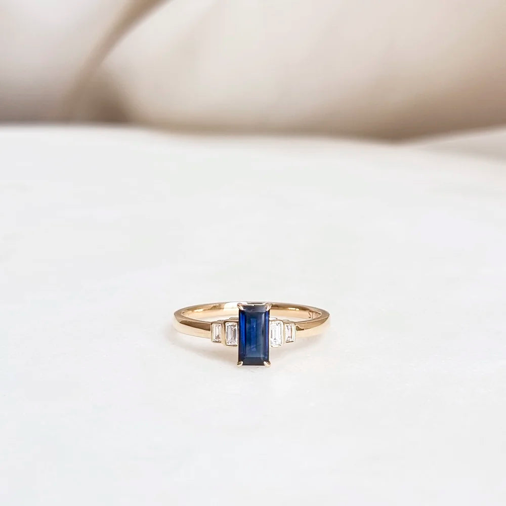 Art Deco Sapphire Ring (Slimer Version)