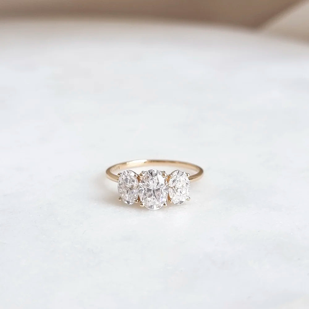 18K Josiah Trilogy Moissanite Ring