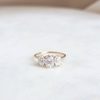 18K Josiah Trilogy Moissanite Ring