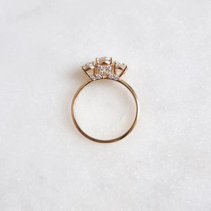 18K Josiah Trilogy Moissanite Ring