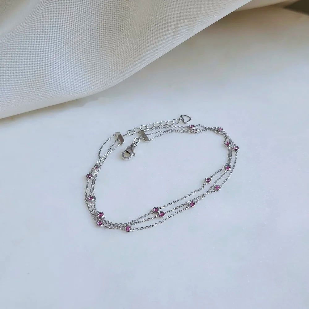 18K Distance Pink Sapphire Bracelet
