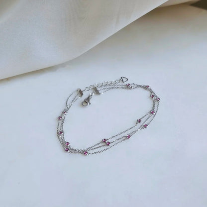 18K Distance Pink Sapphire Bracelet
