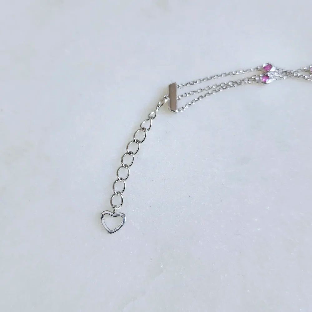18K Distance Pink Sapphire Bracelet