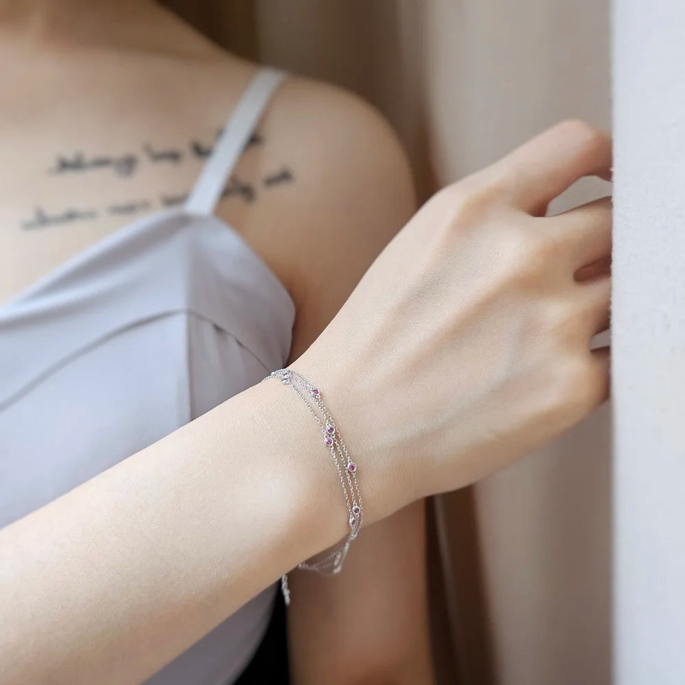 18K Distance Pink Sapphire Bracelet