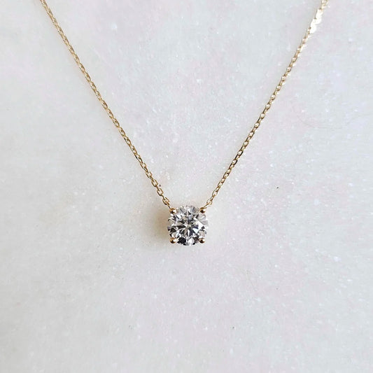 18K Classic Round Lab-grown Diamond Necklace